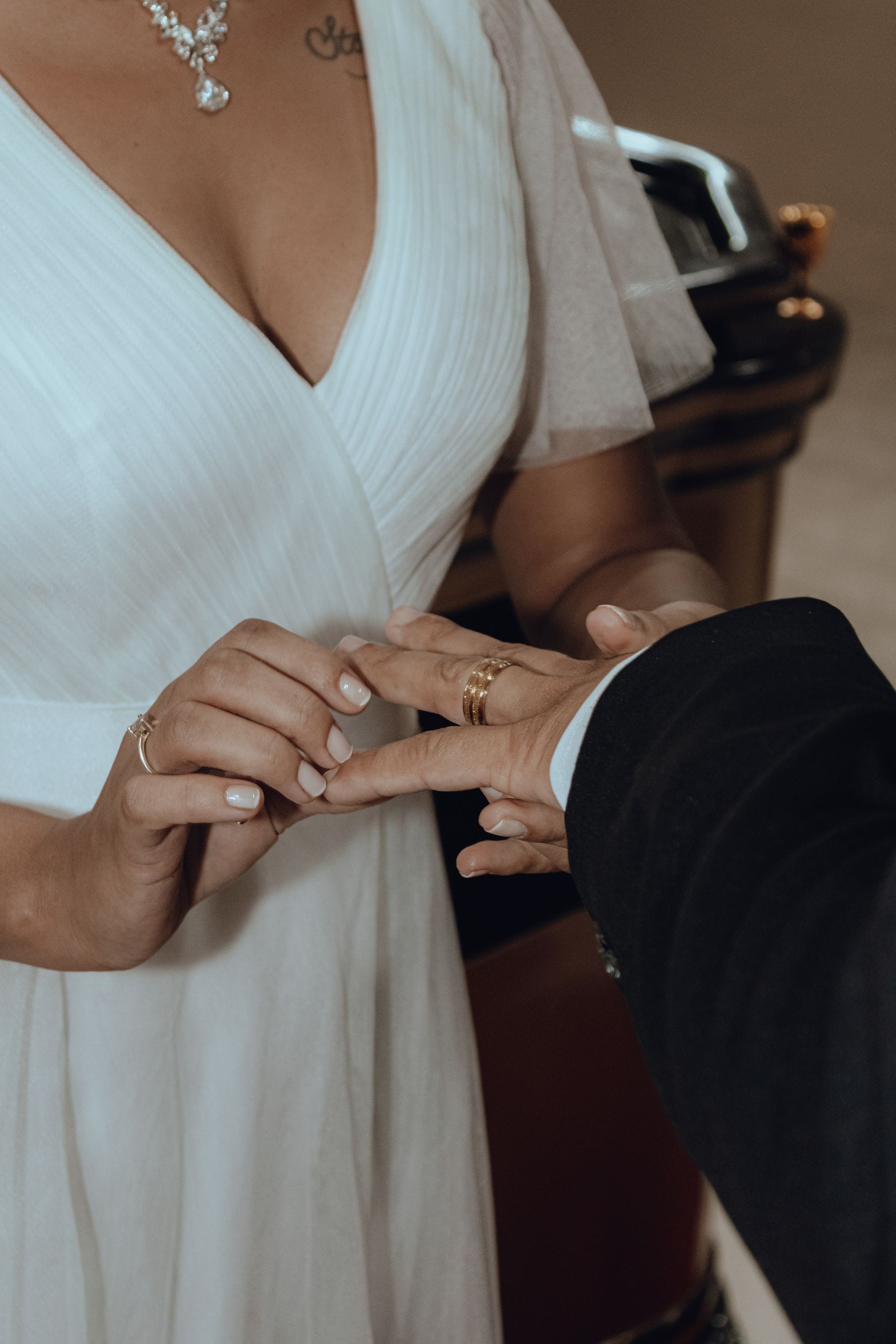 Elegant wedding ring exchange ceremony