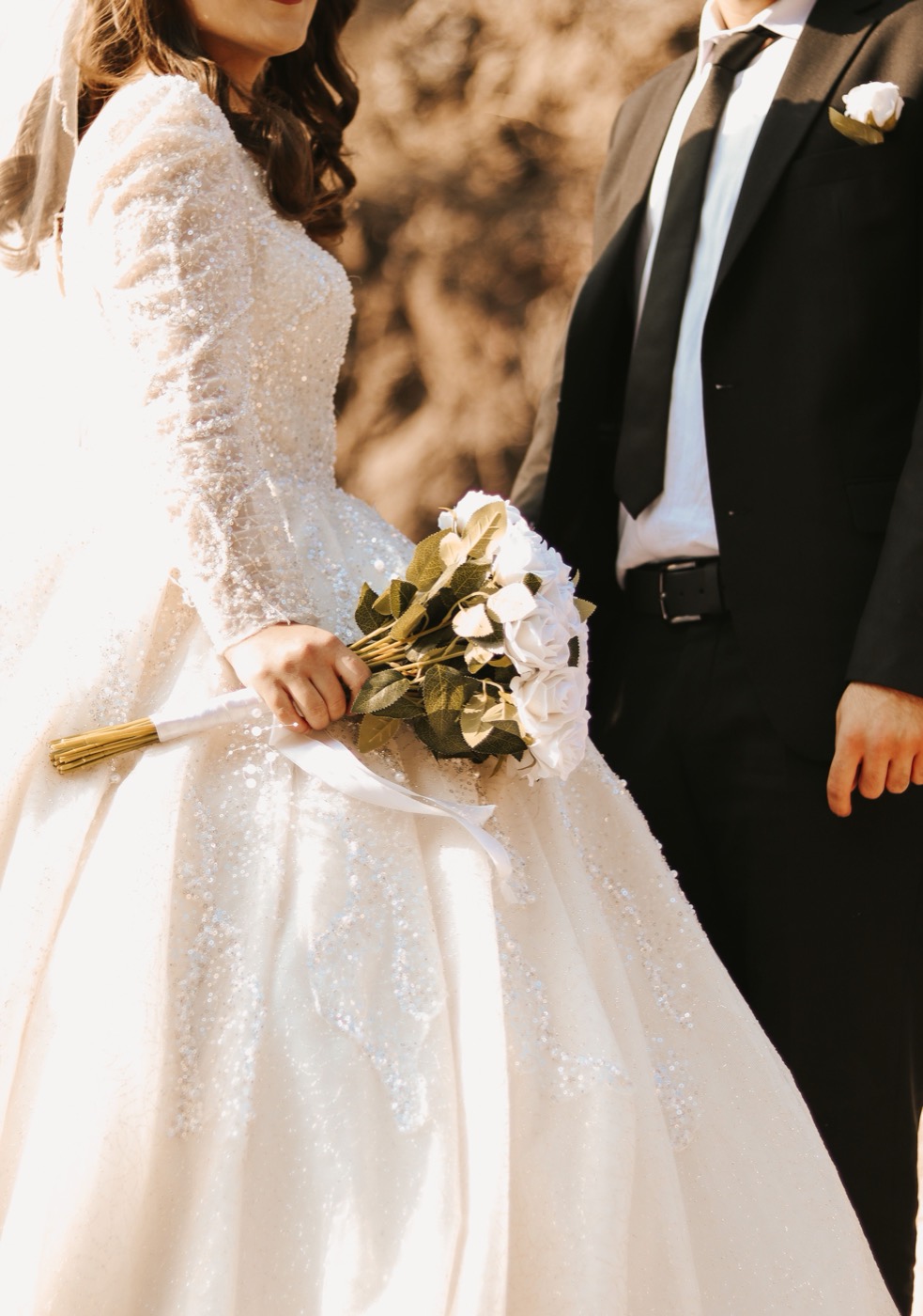 A couple on their wedding day